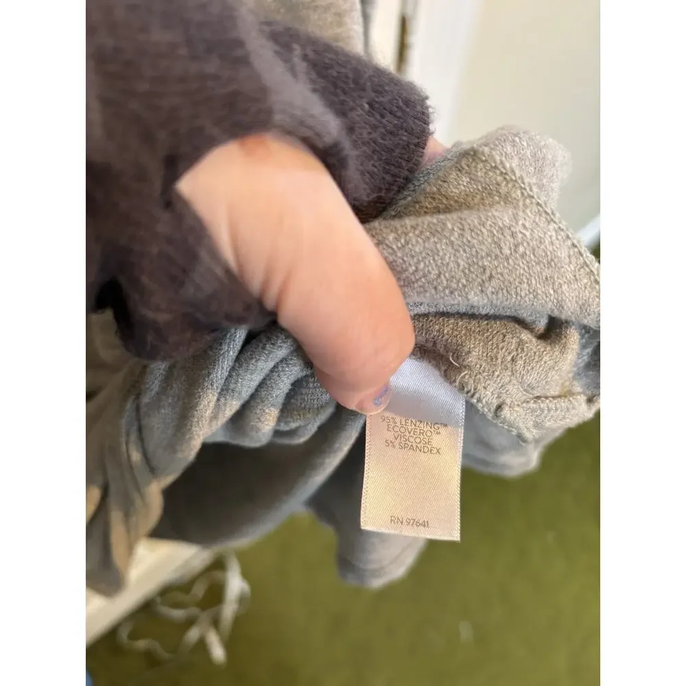 PureJill Eco-Terry Cowl Neck Tunic SIze Medium Gray Minimalist Comfy Pockets - Picture 5 of 5